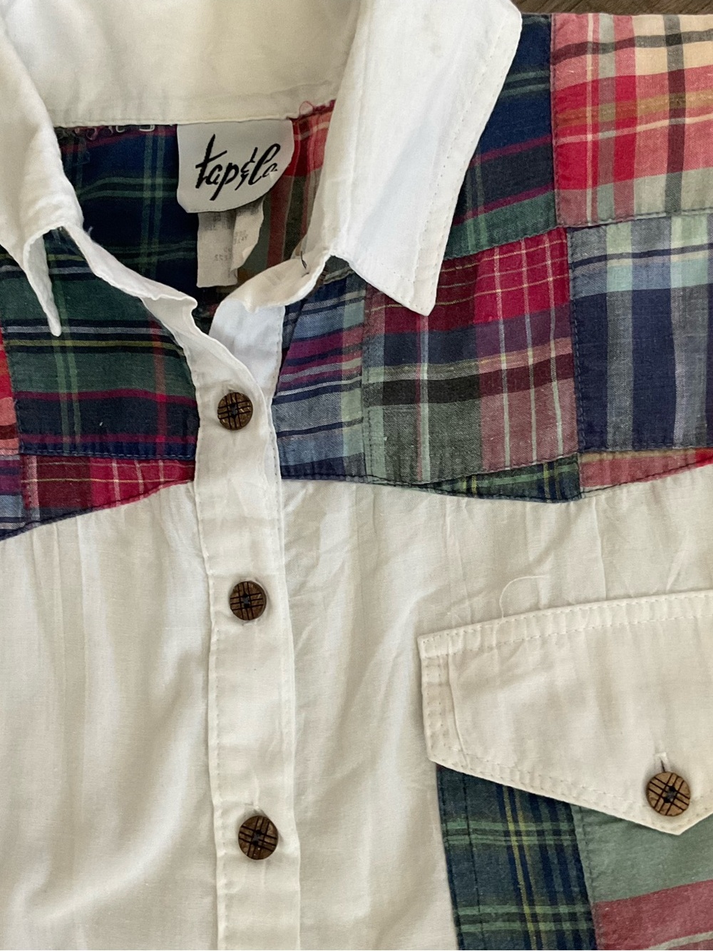 Hippie Vintage Madras western long sleeve shirt